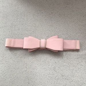 Dust pink bow belt